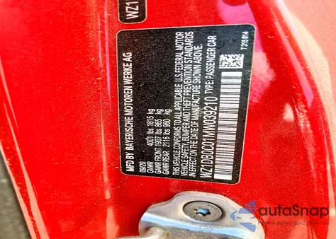 2021 Toyota Gr Supra 3.0 Premium z USA, uszkodzony, nr VIN WZ1DB0C01MW039210